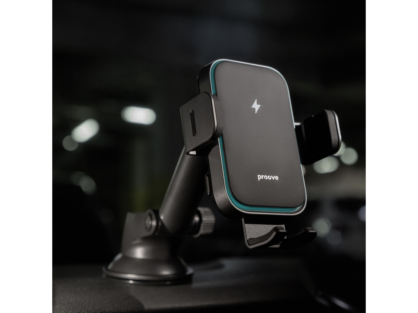 Автотримач з бездротовою зарядкою Proove Triple Clamp15W Black (479210001) — фото 2