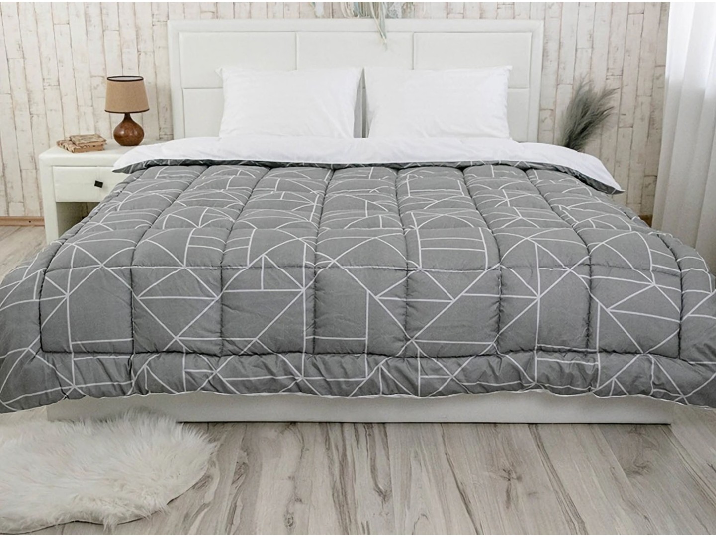 Ковдра демісезонна полуторна Руно 140х205 Crystal Grey (321.52_Crystal Grey demi) — фото 3