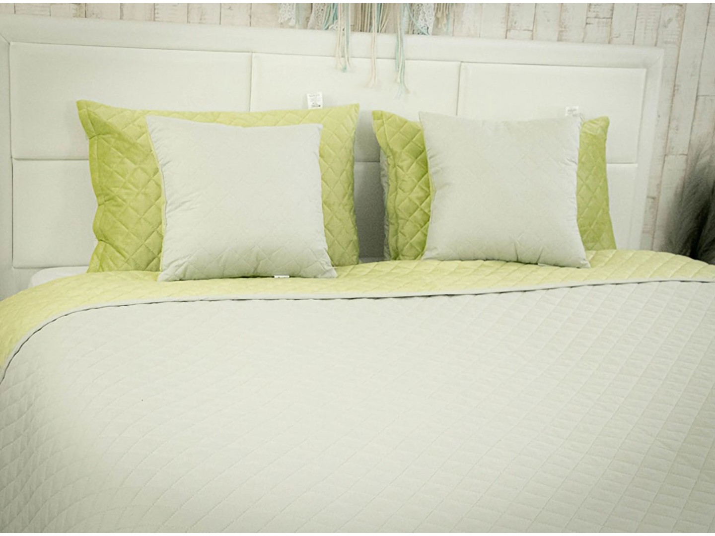 Покривало двоспальне Руно 220х240 VeLour Olive Green (330.55_Olive Green ромб) — фото 5