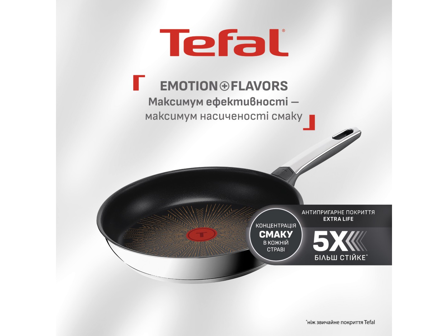 Комплект посуду сковорода Tefal G7600645 Emotion+ Flavors 28 см + кришка для посуду 28097712 28 см — фото 2