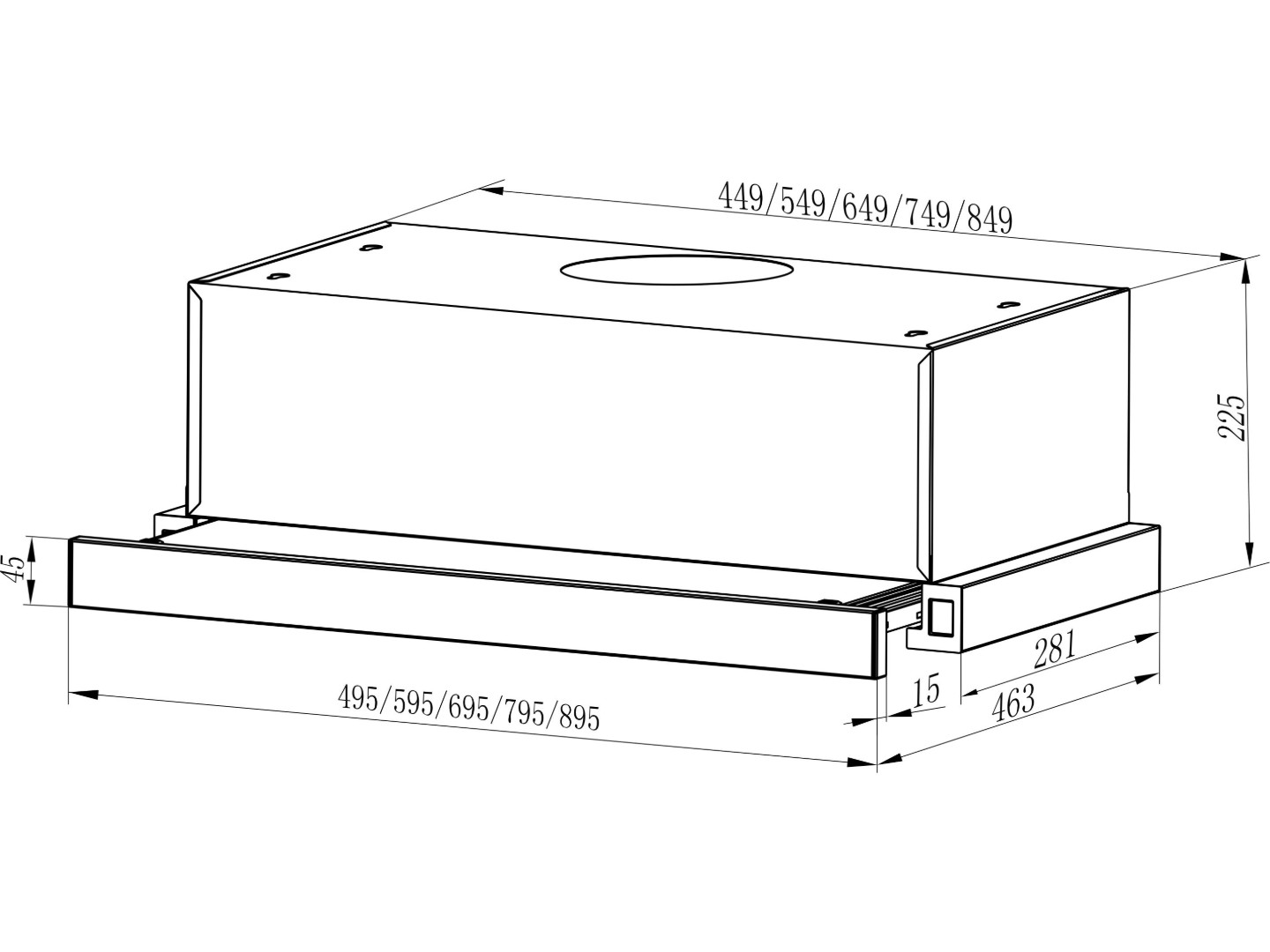 Витяжка вбудована Interline SLIM BL A/60/2/T — фото 5