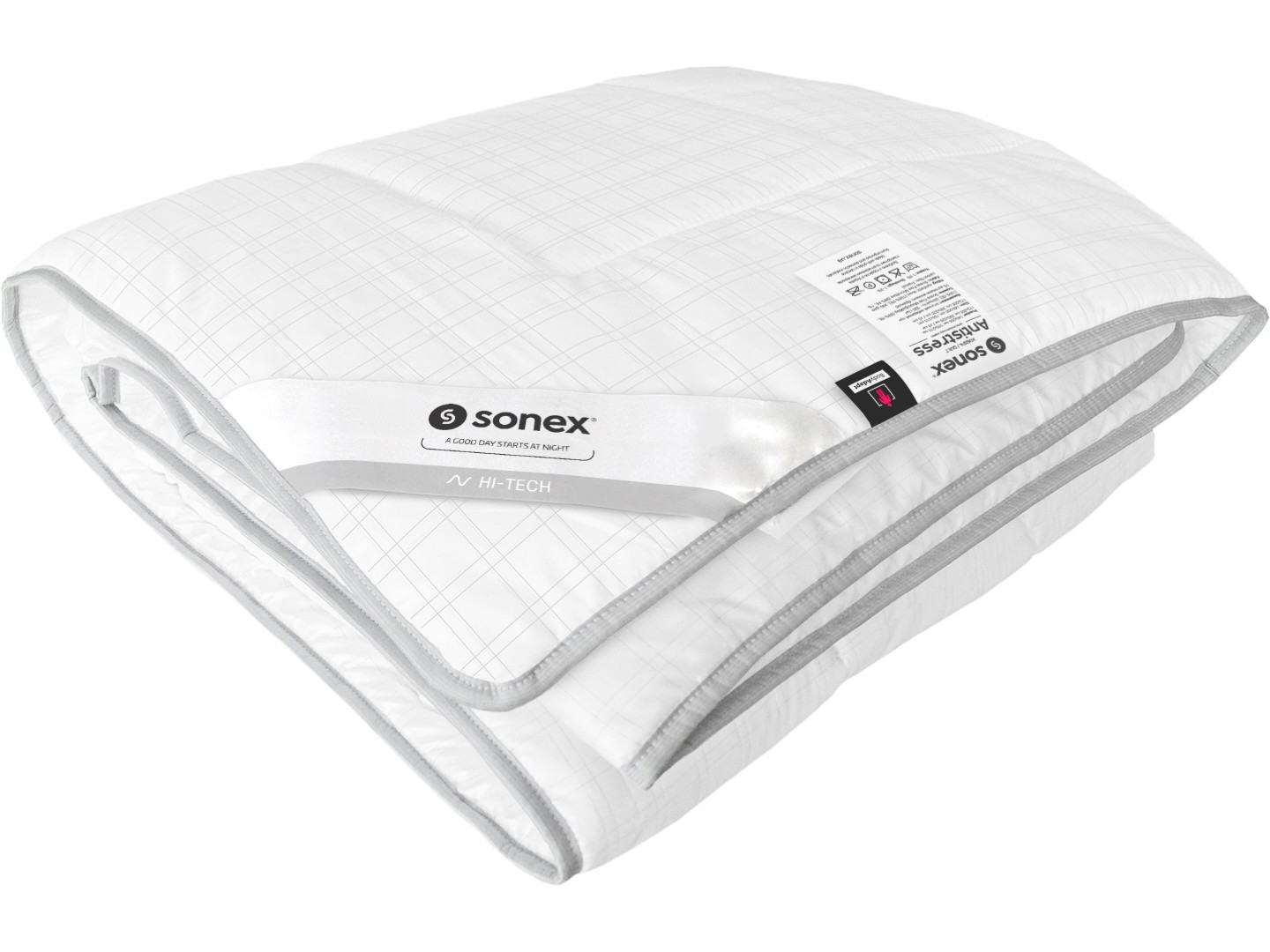 Ковдра демісезонна двоспальна Sonex 172x205 штучний лебединий пух Antistress Карбон (SO102073)