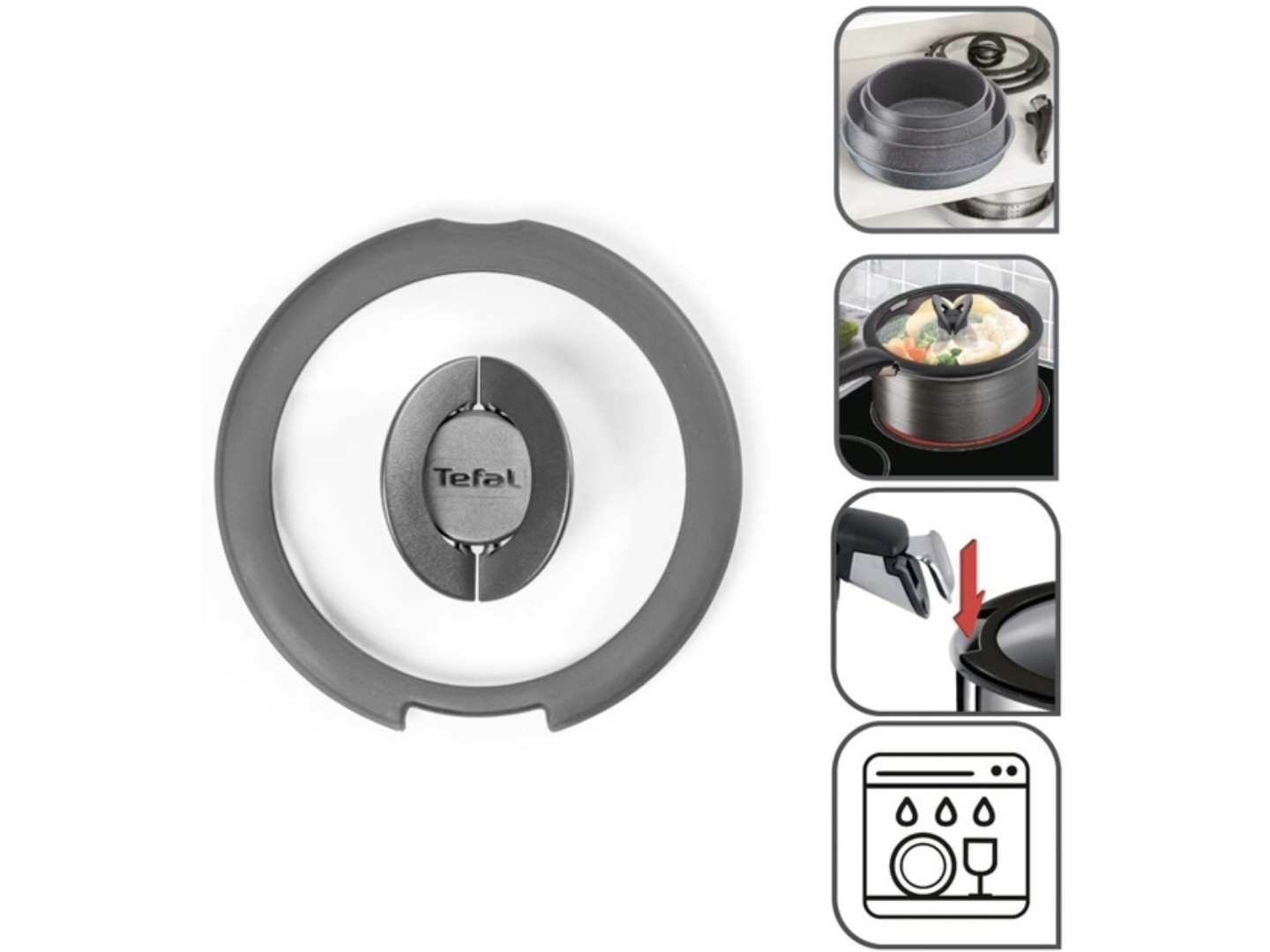 Кришка для посуду зі знімною ручкою Tefal L9846353 Ingenio 20 см — фото 7