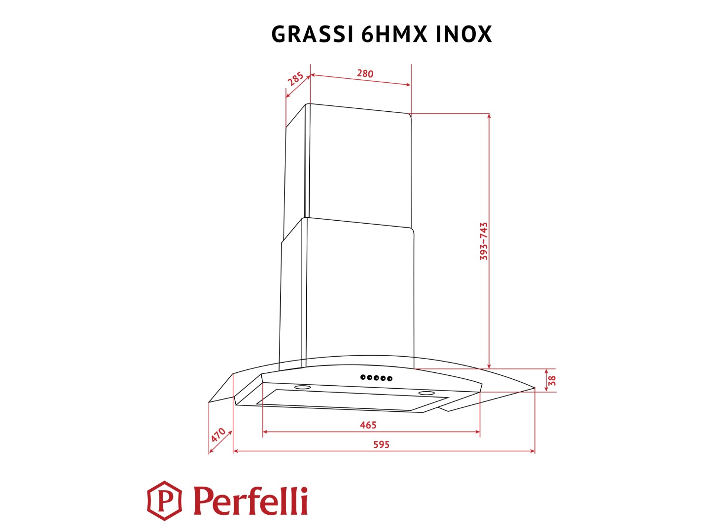 Витяжка декоративна Perfelli GRASSI 6HMX INOX — фото 13