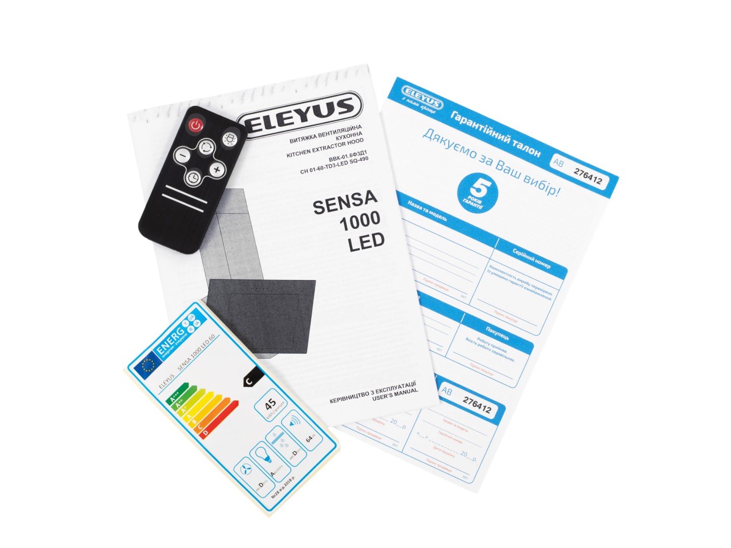 Витяжка декоративна ELEYUS SENSA 1000 LED 60 WH — фото 12