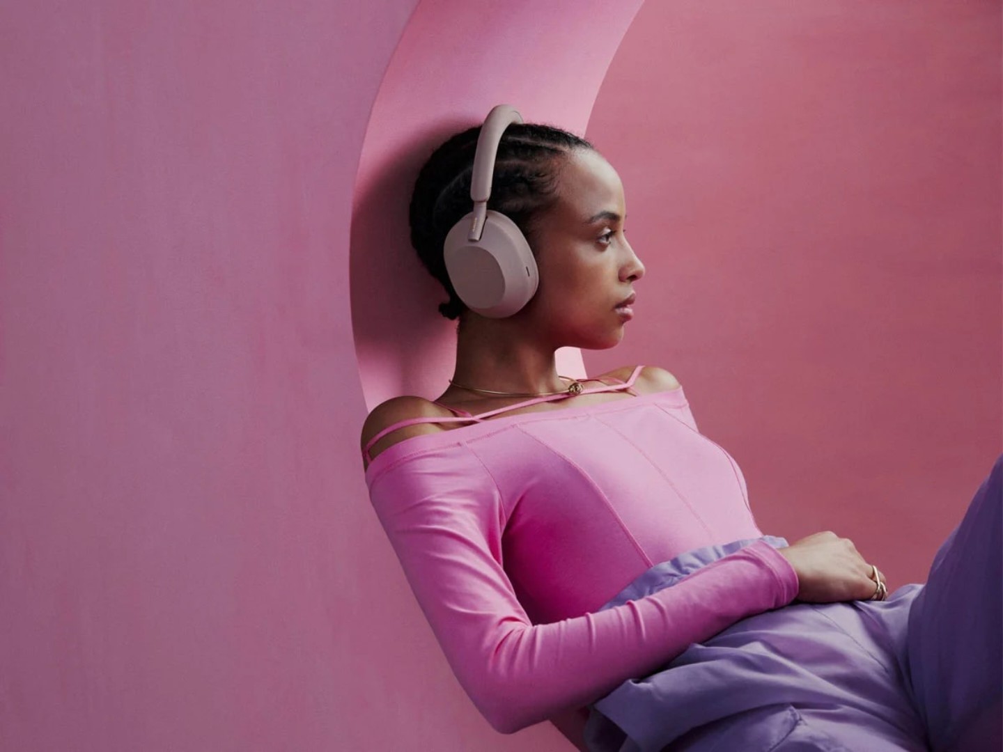 Навушники повнорозмірні бездротові Sony WH-1000XM5 Pink (WH1000XM5P.CE7) — фото 6