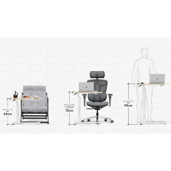 Фото - Стіл з електрорегулюванням висоти Hommex Mobidesk Duo USB Maple (ТН-010-2 Maple)