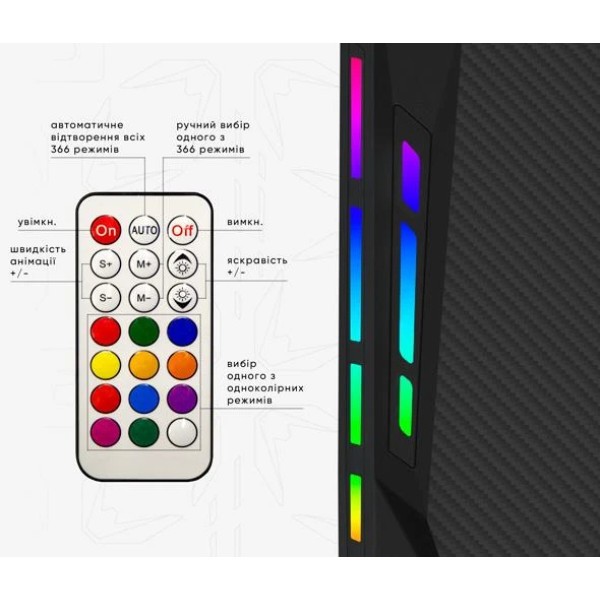 Фото - Стіл з електрорегулюванням висоти Mealux PowerDesk Carbon RGB (EVO-201 Carbon / B)