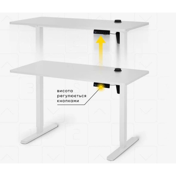 Стіл з електрорегулюванням висоти Mealux PowerDesk Energy White (EVO ...