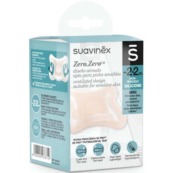 Фото - Анатомічна пустушка Suavinex ZERO.ZERO нюдова (309168)