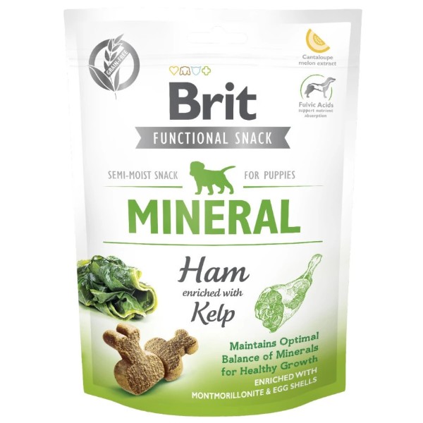 Фото - Ласощі для собак Brit Care Functional Snack Mineral Ham полувлажные минералы и ветчина 150г (8595602539994)