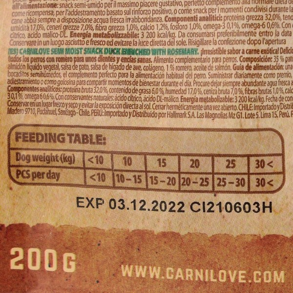 Фото - Лакомство для собак Carnilove Dog Semi Moist Snack Duck with Rosemary для здоровых зубов и десен с уткой и розмарином 200 г (8595602527311)