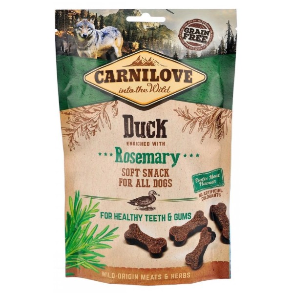Фото - Лакомство для собак Carnilove Dog Semi Moist Snack Duck with Rosemary для здоровых зубов и десен с уткой и розмарином 200 г (8595602527311) Фото - Лакомство для собак Carnilove Dog Semi Moist Snack Duck with Rosemary для здоровых зубов и десен с уткой и розмарином 200 г (8595602527311)