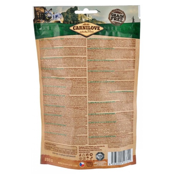 Фото - Лакомство для собак Carnilove Dog Semi Moist Snack Duck with Rosemary для здоровых зубов и десен с уткой и розмарином 200 г (8595602527311)