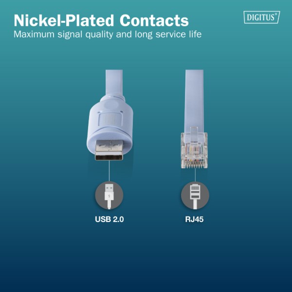 Фото - Перехідник USB-C - Ethernet Digitus USB 2.0 - RJ45 (M/M) 1.8m (DA-70173)