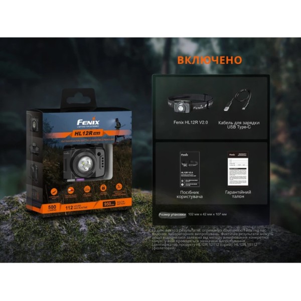 Фото - Фонарь налобный Fenix HL12RV20Gr