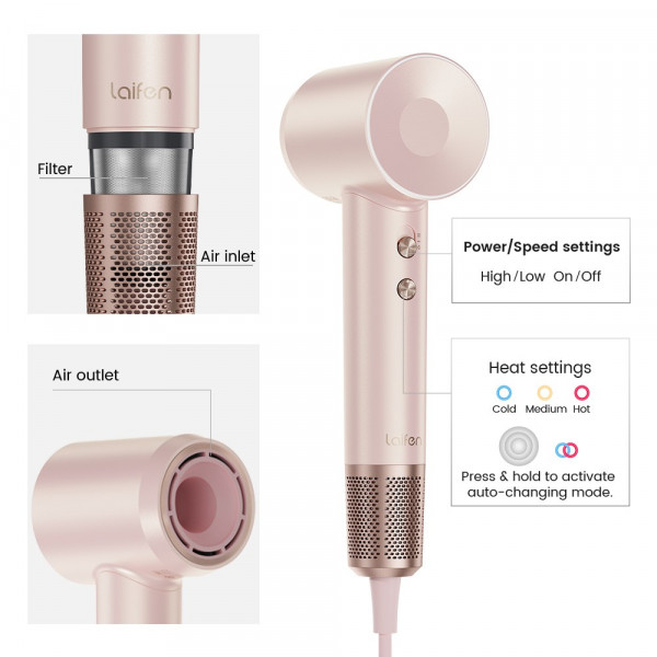 Фото - Фен Laifen Swift Premium Platinum рожевий (LF03-PPG-EU)