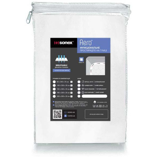 Фото - Простирадло односпальне Sonex Aero Optical White 90x200x25 см (SO102290)