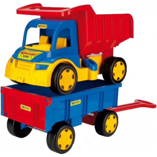 Фото - Базовий ігровий транспорт для малюка Wader Вантажівка "Гігант" + іграшка візок (65100)