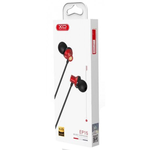 Фото - Навушники вкладиші дротові XO EP15 In-ear metal Red (00000013988)