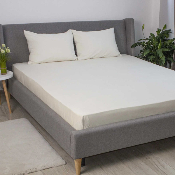 Фото - Простирадло двоспальне ТЕП VELOUR 160х200 см Молочний (2-04756_33915)