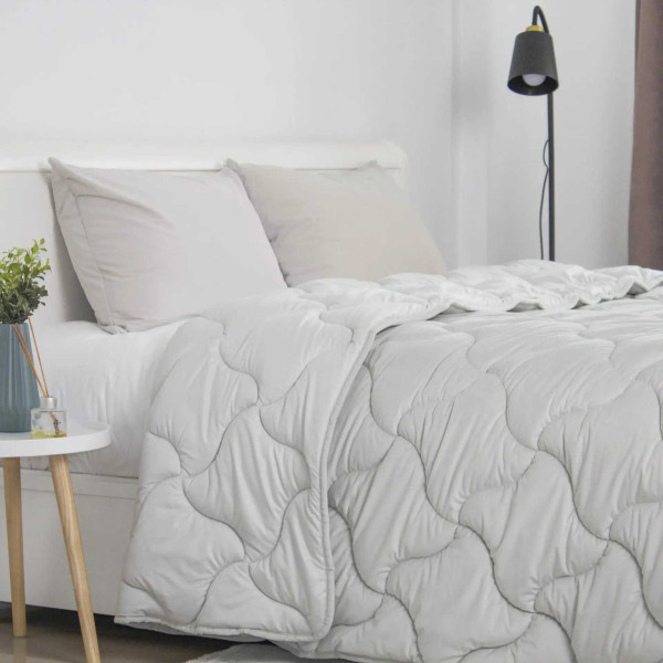 Фото - Ковдра всесезонна двоспальна ТЕП VELOUR 180х210 см Світло-сірий (1-04871_34484)