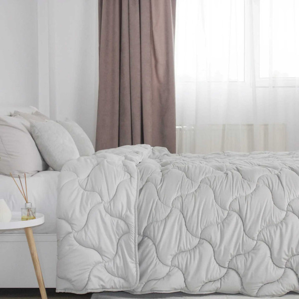 Фото - Ковдра всесезонна двоспальна ТЕП VELOUR 180х210 см Світло-сірий (1-04871_34484)