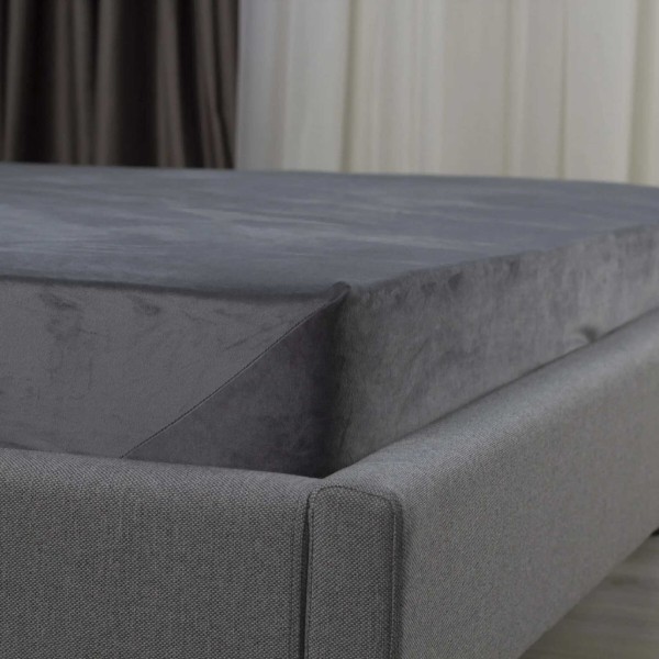 Фото - Простирадло двоспальне ТЕП VELOUR з резинкою 180х200 см Сірий (2-04824_34145)