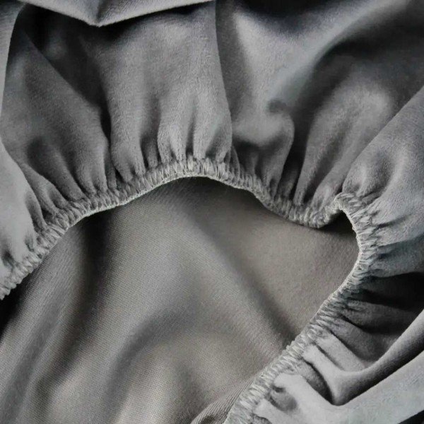 Фото - Простирадло двоспальне ТЕП VELOUR з резинкою 180х200 см Сірий (2-04824_34145)