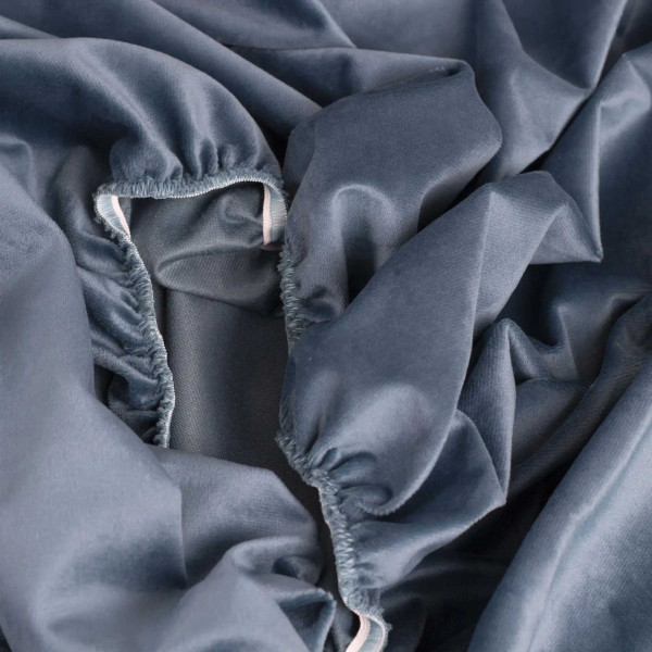 Фото - Простирадло двоспальне ТЕП VELOUR 160х200 см Синій (2-04756_34656)