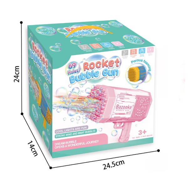 Фото - Генератор мыльных пузырей 69HOLES ROCKET Bubble gun HT-026 в ассортименте