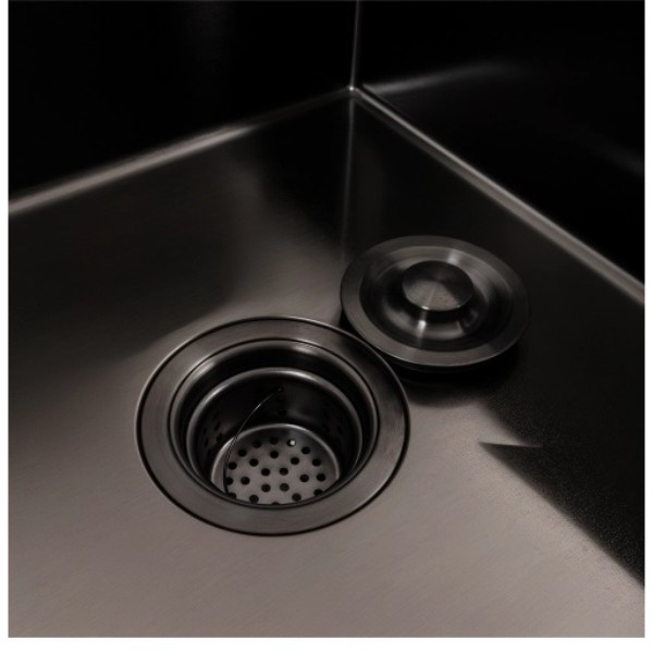 Фото - Мойка кухонная VALESO CM 65x50 L черная PVD Handmade (круглый сифон 3,0/0,8)