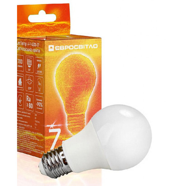 Фото - Лампочка светодиодная Євросвітло 7Вт 4200К A-7-4200-27 Е27 (000038855)