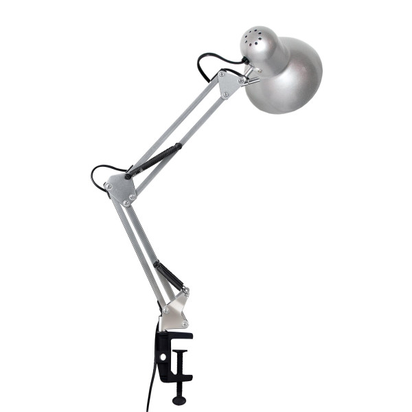 Фото - Настільна лампа Євросвітло Ridy-027 E27 зі струбциною срібло (000057185)