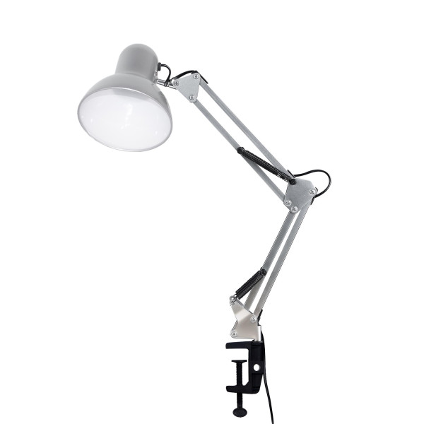 Фото - Настільна лампа Євросвітло Ridy-027 E27 зі струбциною срібло (000057185)