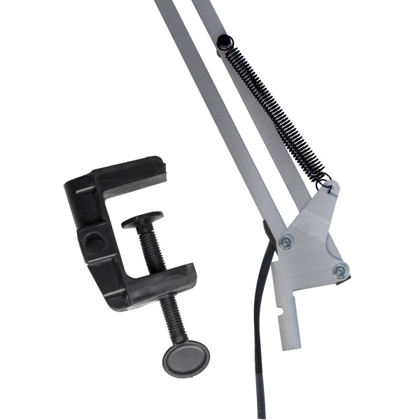 Фото - Настільна лампа Євросвітло Ridy-027 E27 зі струбциною срібло (000057185)