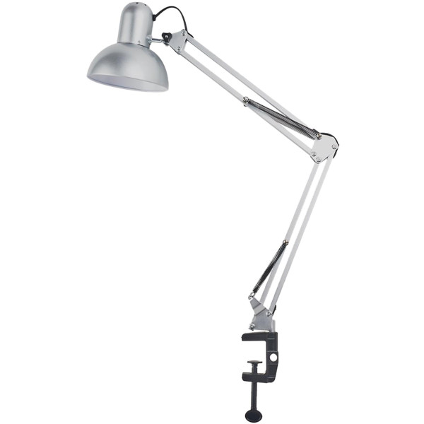 Фото - Настільна лампа Євросвітло Ridy-027 E27 зі струбциною срібло (000057185)