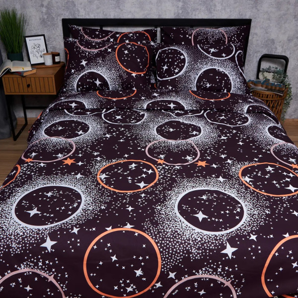 Фото - Підковдра двоспальна євро Moon&Star Бязь Gold Люкс Cosmic Vibes King Size 220x240 см (MS-870000634)