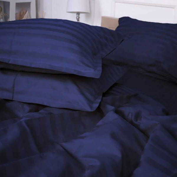 Фото - Комплект постільної білизни дитячий MirSon Сатин-страйп Blue sea 110х140 см (2200000242723)