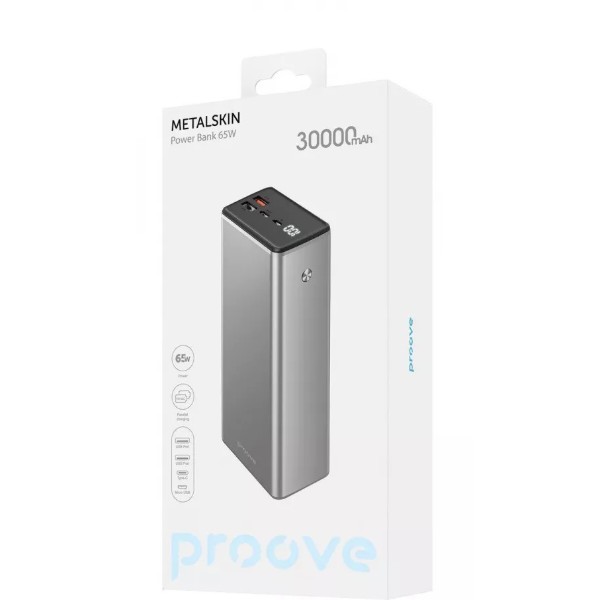 Фото - Батарея мобільна Proove Metalskin 65W 30000mAh Gray (PBM365210004)