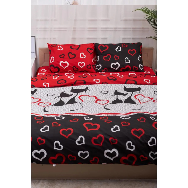 Фото - Пододеяльник двуспальный Moon&Star Бязь Gold Люкс Love Cats 175x210 см (MS-870000577)