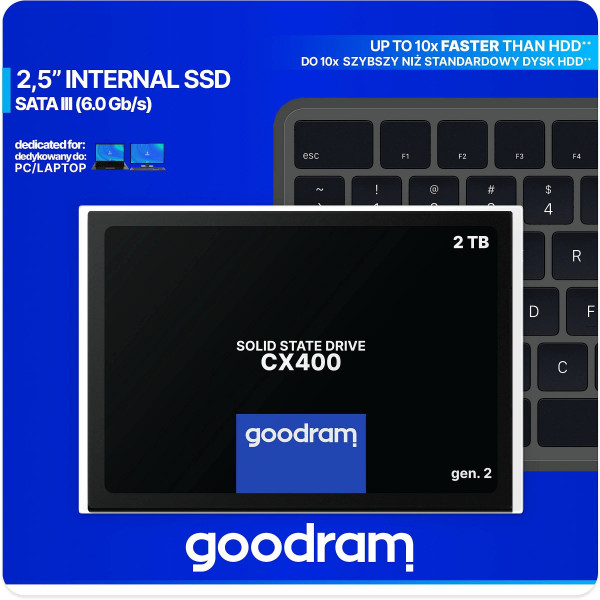 Фото - SSD-накопичувач внутрішній Goodram CX400 2TB SATA III 2.5" 3D NAND (SSDPR-CX400-02T-G2)