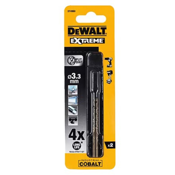 Фото - Свердло DeWALT EXTREME INDUSTRIAL COBALT HSS-CO 2 шт. (DT4960)