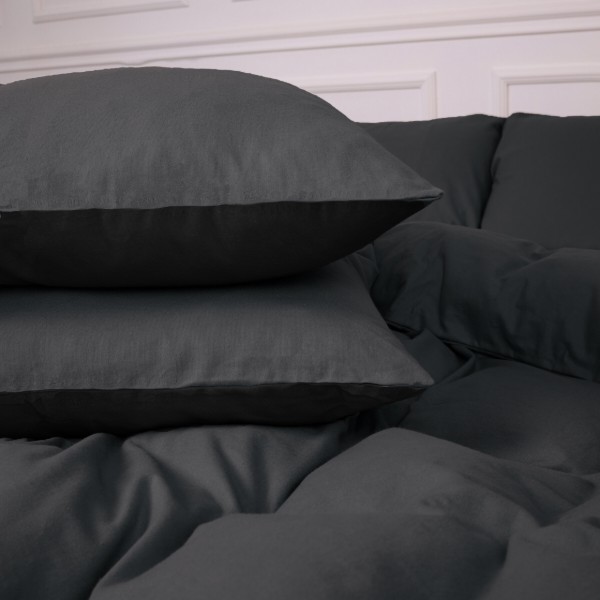 Фото - Наволочка MirSon Фланель 002-005 Black/Marengo 60х60 см (2200009657122)