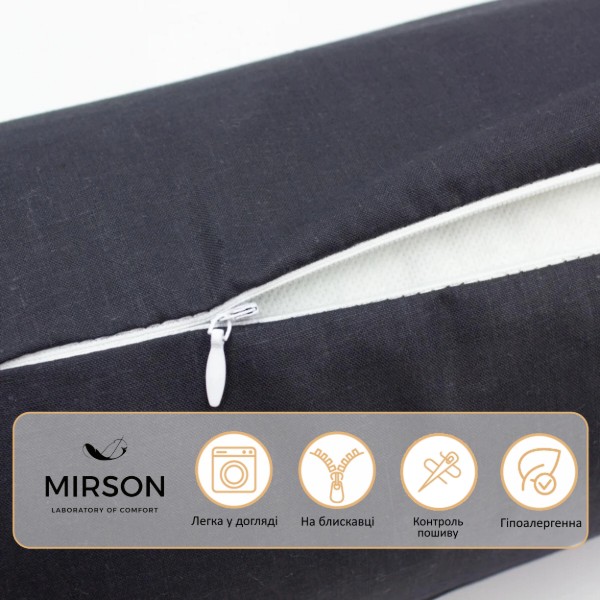 Фото - Подушка валик MirSon №8385 Naturale Line 16-9000 Black Stone BamBoo 60х16 см (2200006252955)