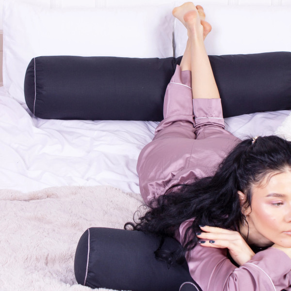 Фото - Подушка валик MirSon №8385 Naturale Line 16-9000 Black Stone BamBoo 15x50 см (2200006249801)