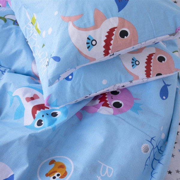 Фото - Комплект постільної білизни дитячий MirSon 143х210 см Kids Time 17-0521 Sharks blue Бязь (2200007074211)
