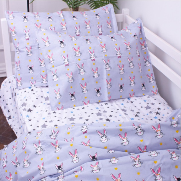 Фото - Комплект постільної білизни дитячий MirSon 143х210 см Kids Time 17-0527 Bunnies Бязь (2200007074617)