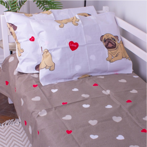 Фото - Комплект постільної білизни дитячий MirSon 143х210 см Kids Time 17-0566 Pug-dog Бязь (2200007075010)