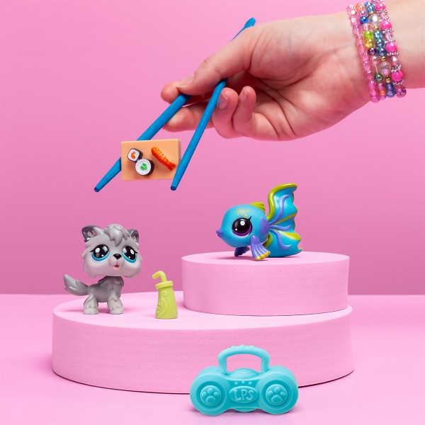 Фото - Коллекционные фигурки набор Littlest Pet Shop РОК-Н-РОЛЬНЫЕ СУШИ (2 фигурки, аксесс.) (00526)